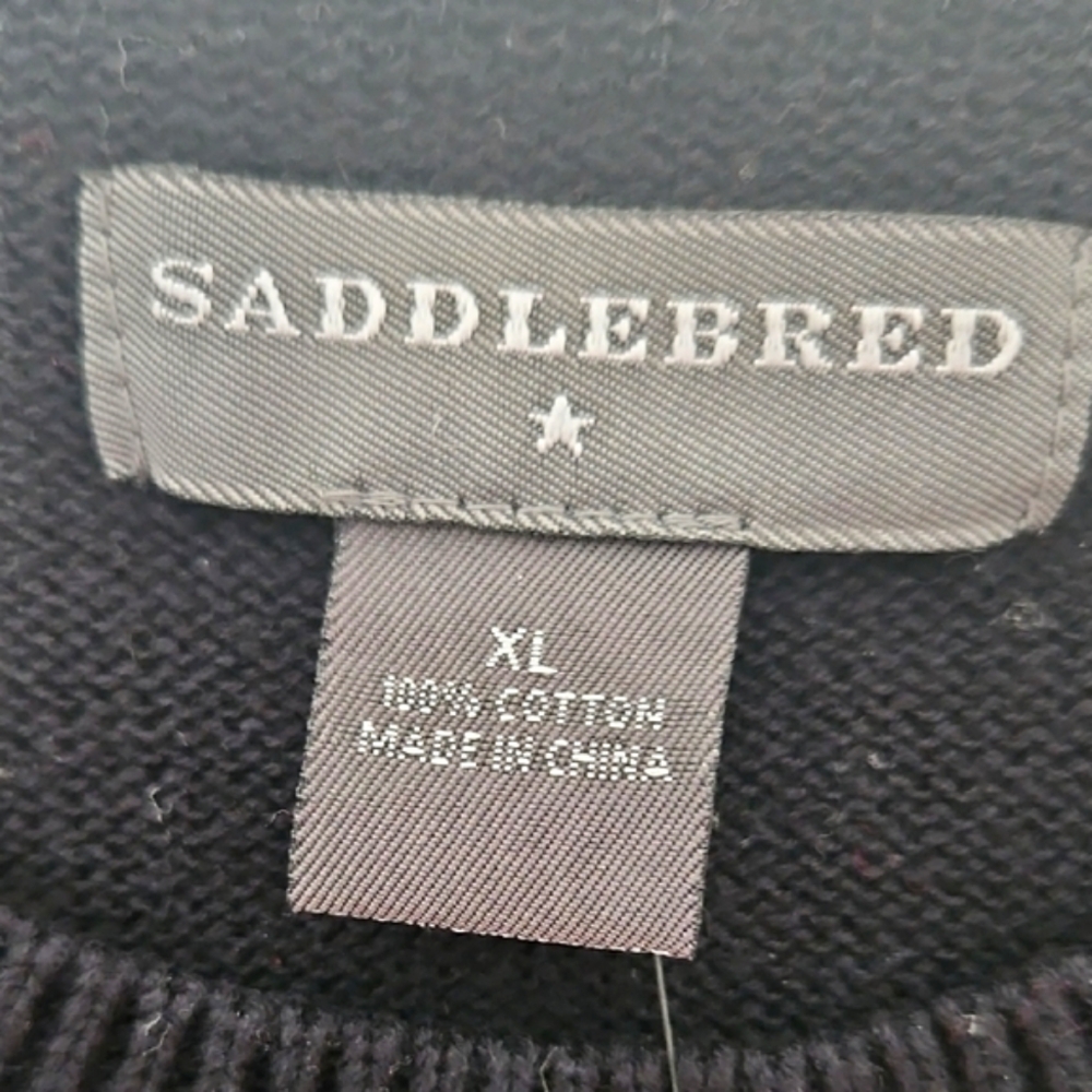 Saddlebred Black Crewneck Sweater Classic Fit - Picture 2 of 3